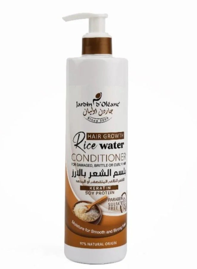 Jardin Oleane -Rice Conditioner for Damaged, Frizzy and Curly Hair - 380ml - Image 2